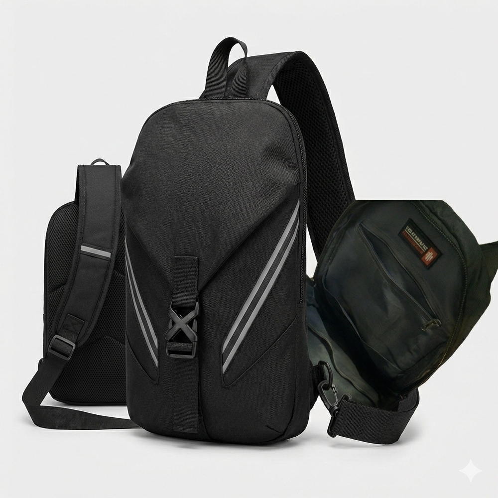 Black Mens Backpack Modern